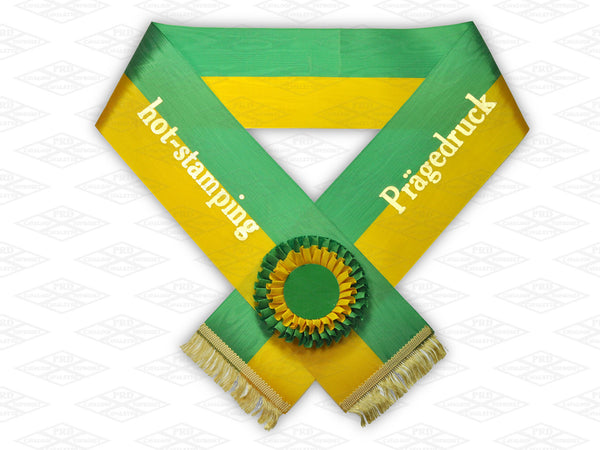 Double rosette horse sashes - printed text+graphic