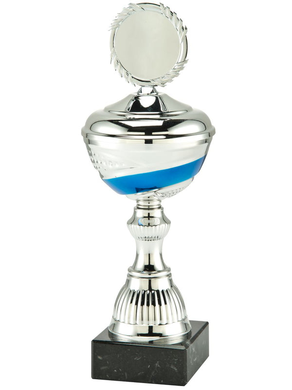 Trophy, silver/blue 24 cm - 31.5 cm