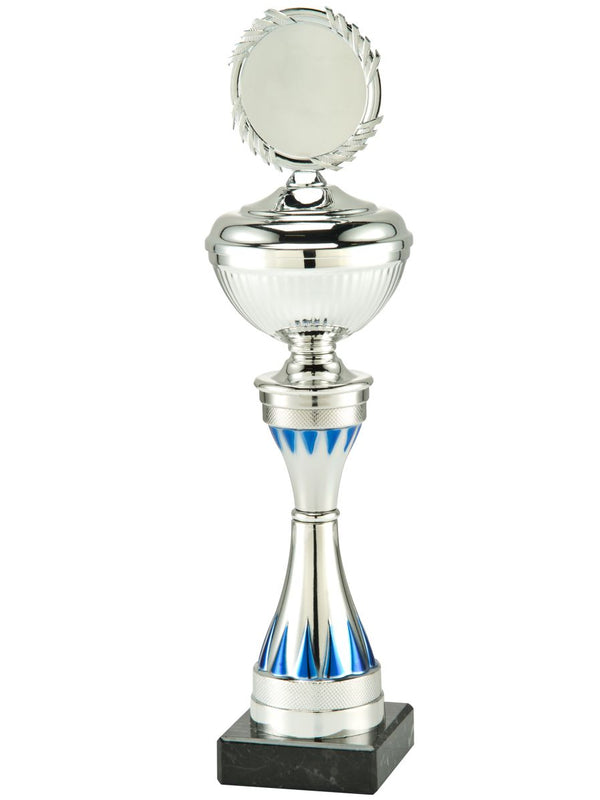 50144 trophy,silver/blue, 27 cm - 32.5 cm